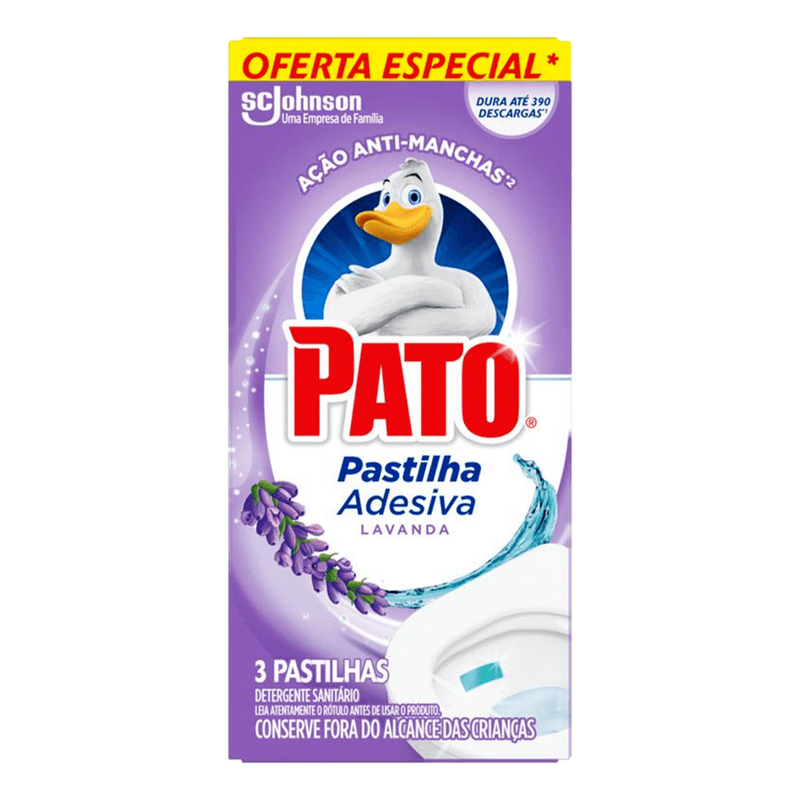Detergente Sanitrio Pato Pastilha Adesiva Lavanda com 03un Oferta Especial