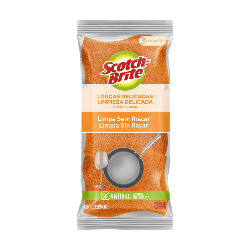 Esponja 3M Scotch Brite LaranjaNo Risca com 03un