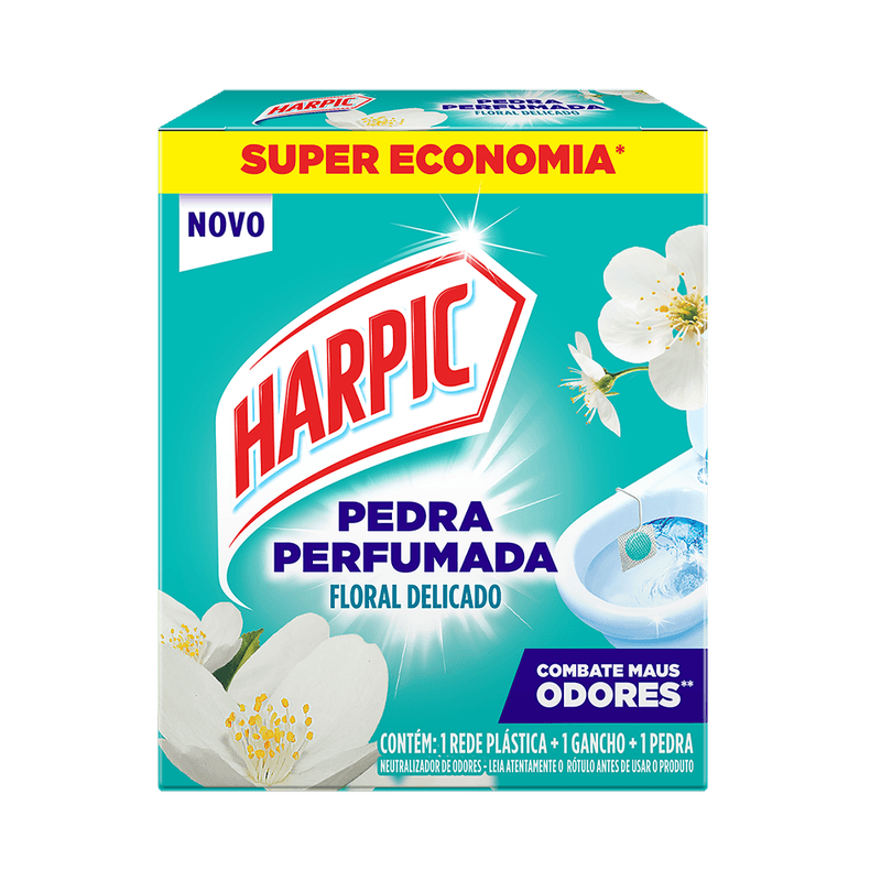 Desodorizador Sanitrio Harpic Aroma Plus Floral Delicado Pedra Perfumada 20g