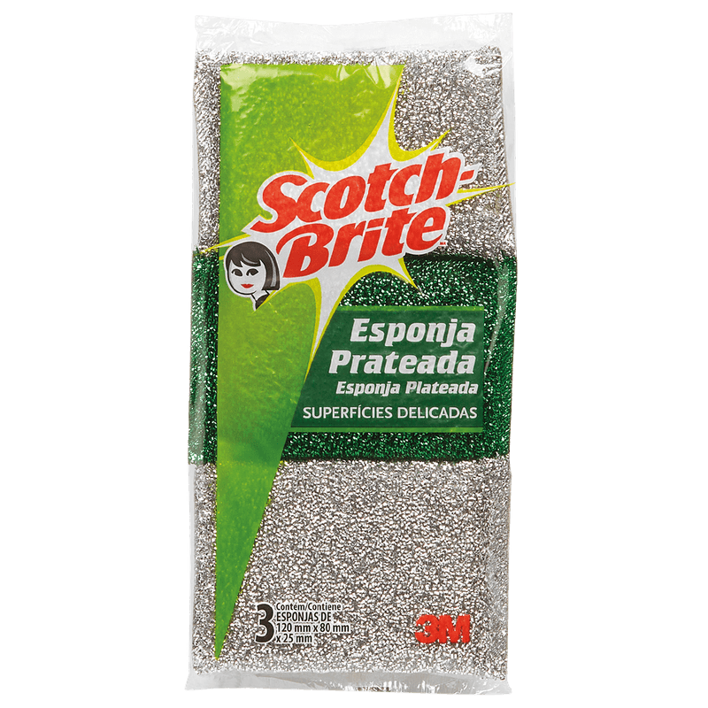 Esponja 3M Scotch Brite Prateada com 03un