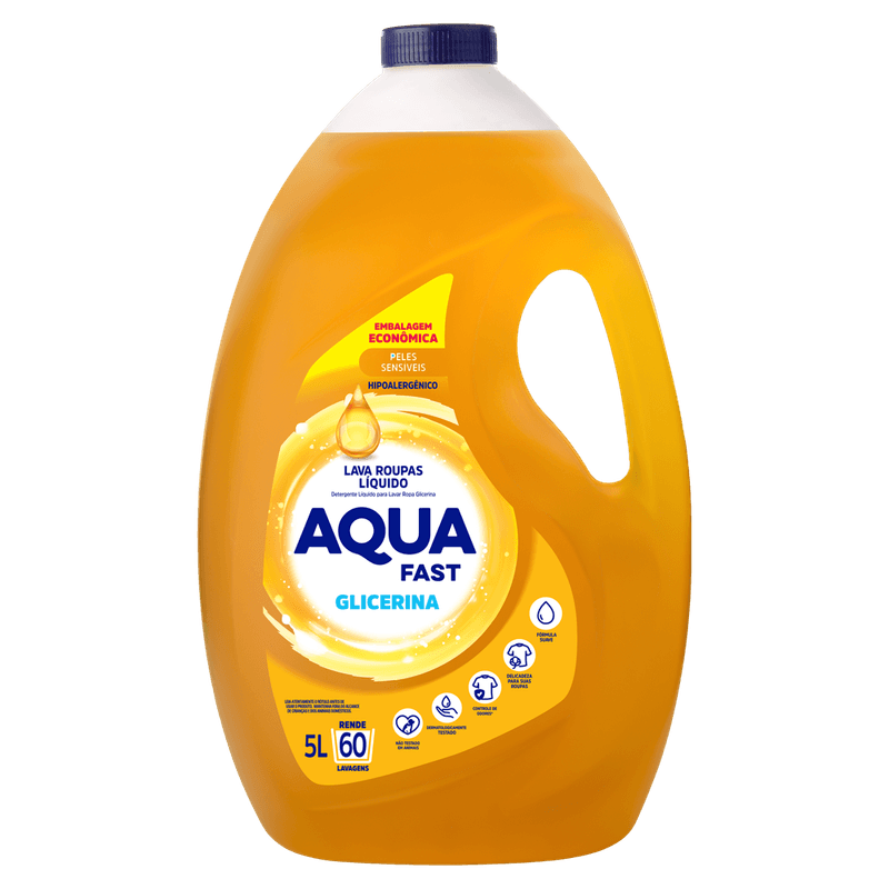 Lavaroupas Lquido AquaFast Glicerina 5L