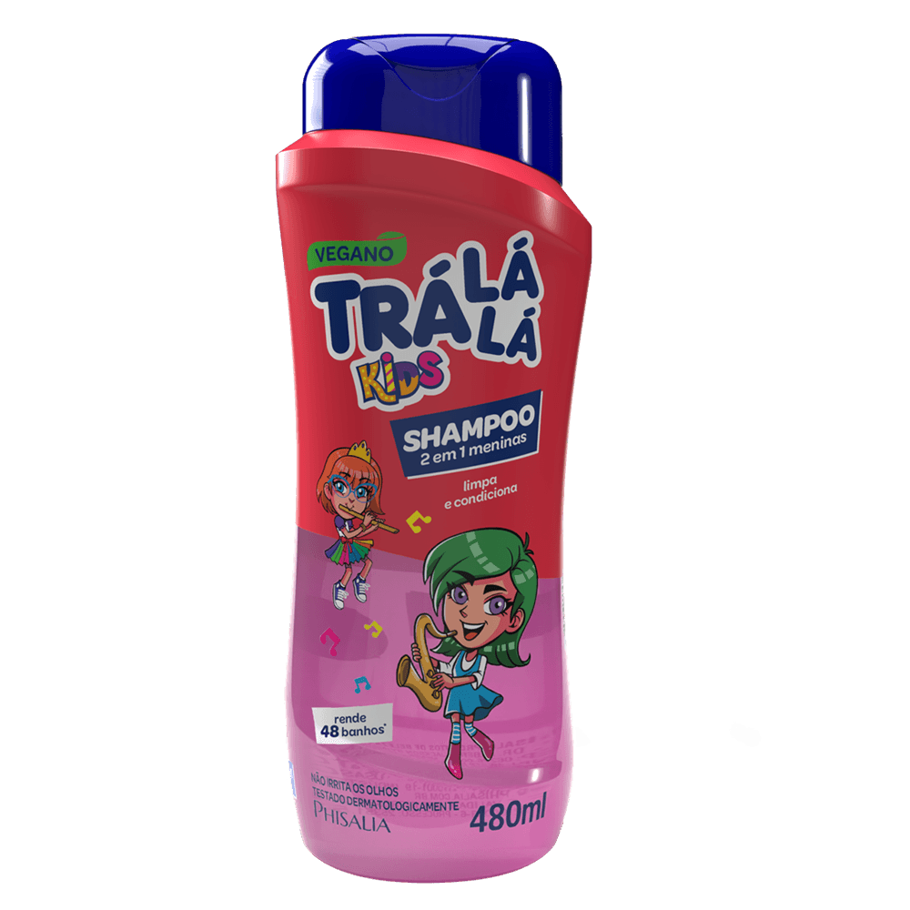 Shampoo Trá Lá Lá Rosa 2 em 1 480ml - Rissul Online