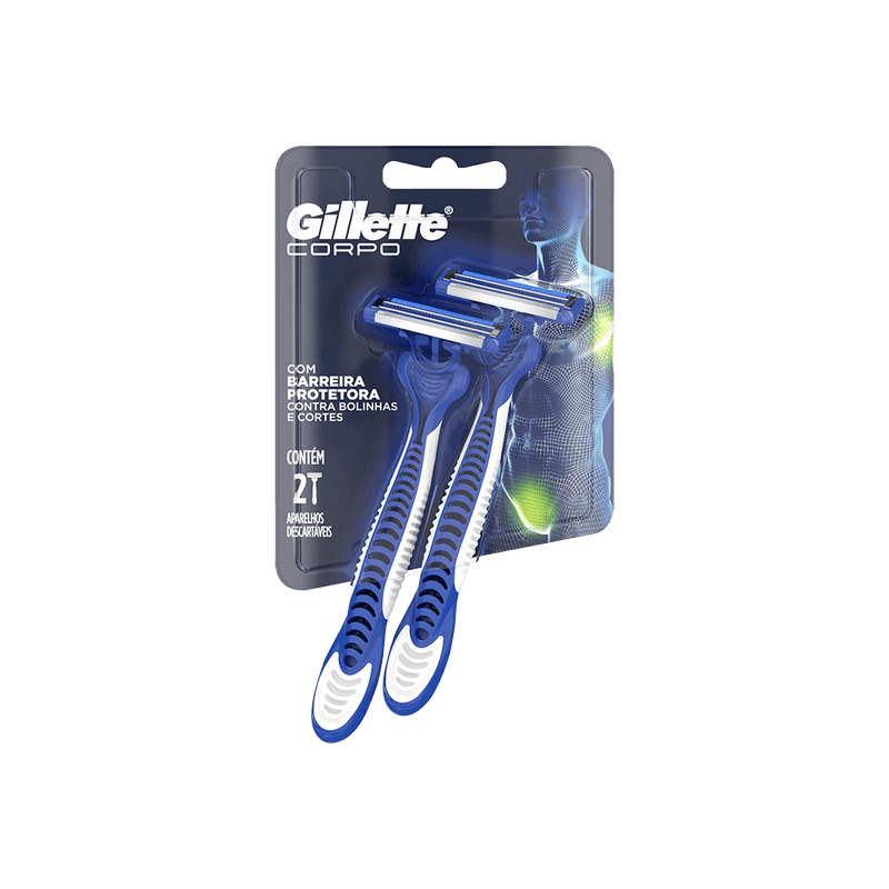 Aparelho para Barbear Gillette Corpo com 02un