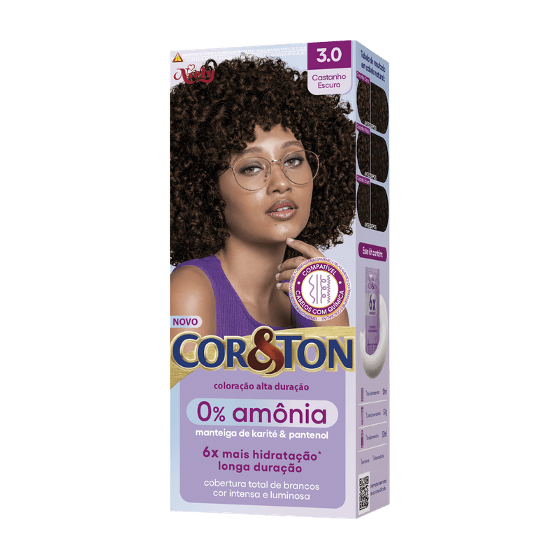 Tintura Creme Cor Ton 30 Castanho Escuro