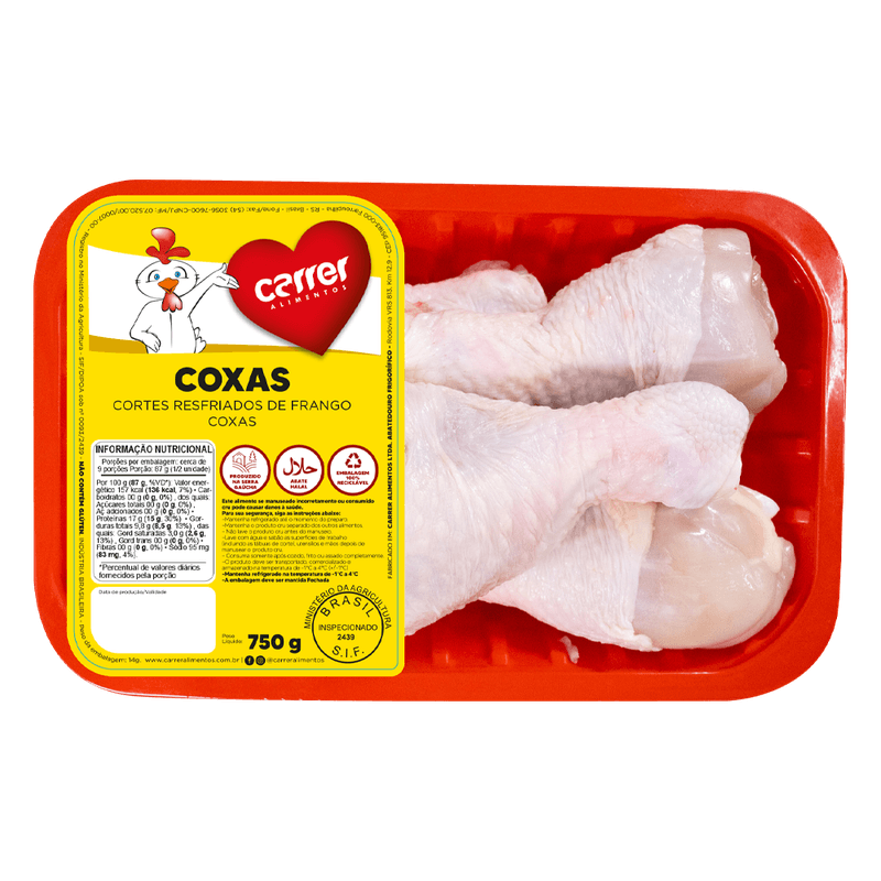 Coxa de Frango Carrer Resfriada Bandeja 750g