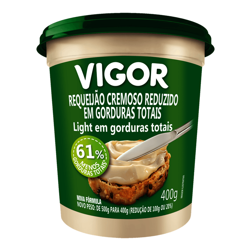 Requeijo Cremoso Vigor Light Pote 400G