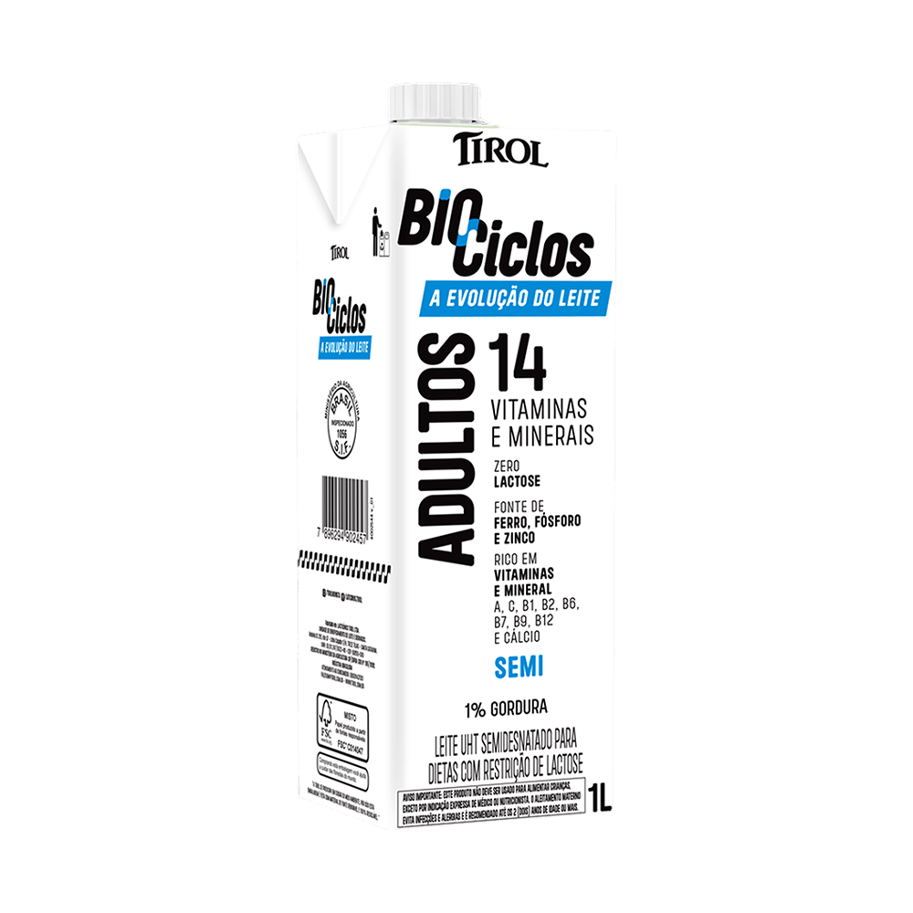 Leite Tirol UHT Adulto Zero Lactose 1L - Rissul Online