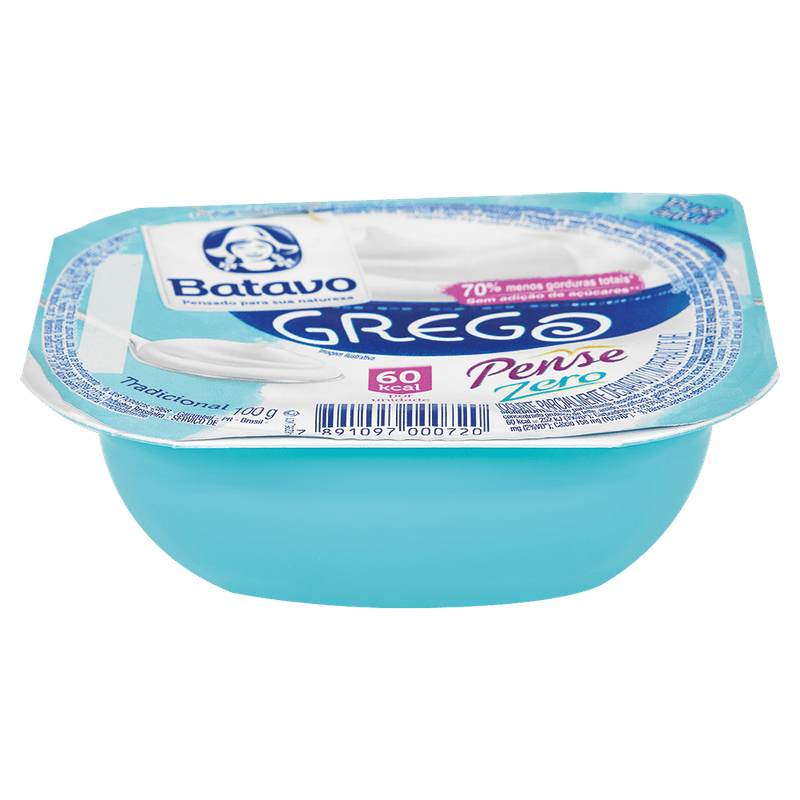 Iogurte Batavo Grego Tradicional Pense Zero 100g