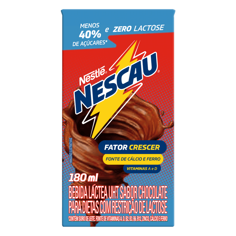 Bebida Lctea Nescau Fator Crescer Zero Lactose 180ml