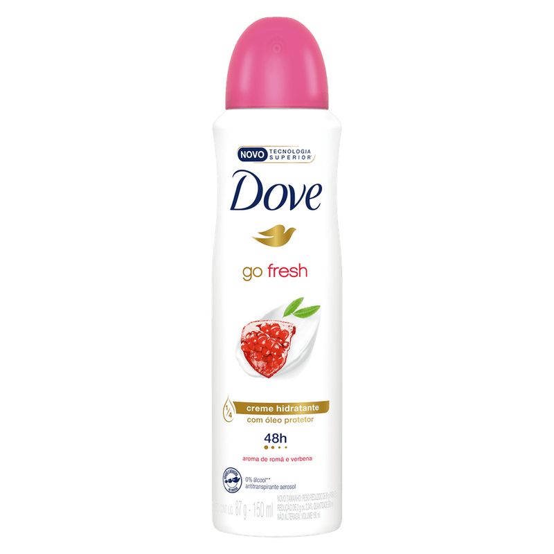 Desodorante Aerossol Dove Go Fresh Rom e Verbena Feminino 150ml