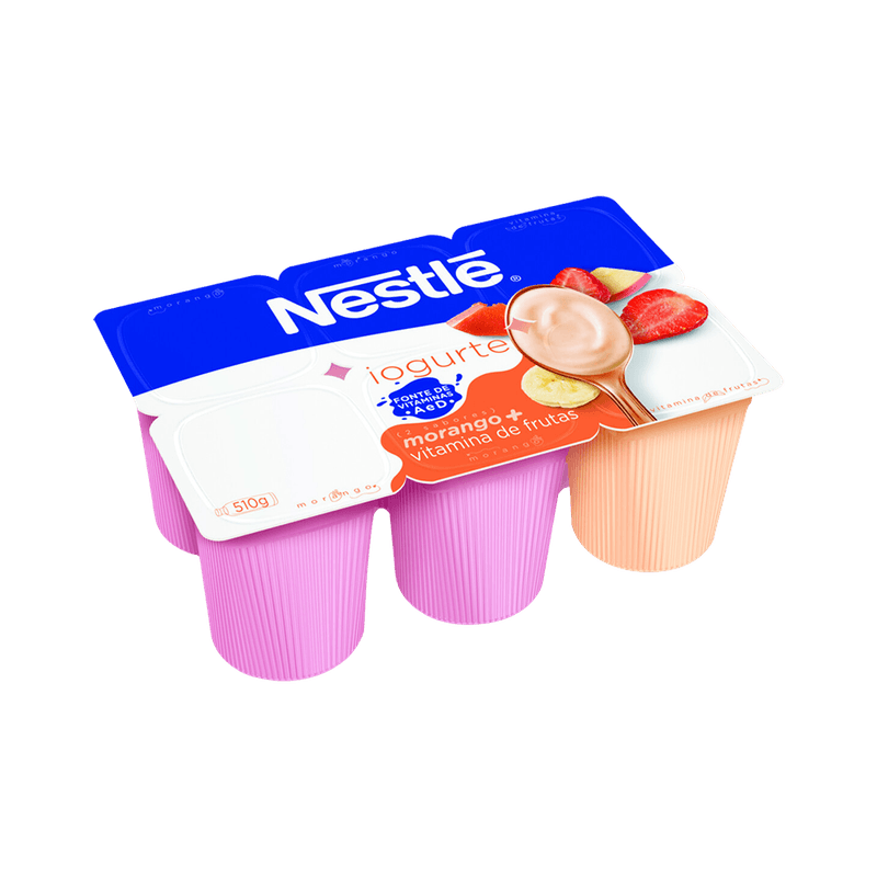 Iogurte Nestl Polpa Morango e Vitamina de Frutas Bandeja 510g