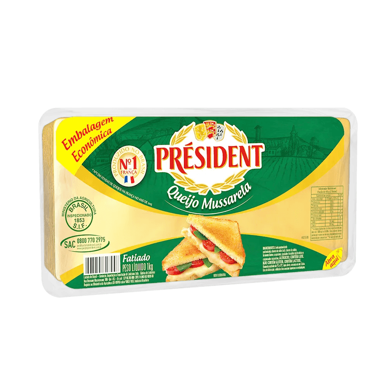 Queijo Prsident Mussarela Fatiado 1kg