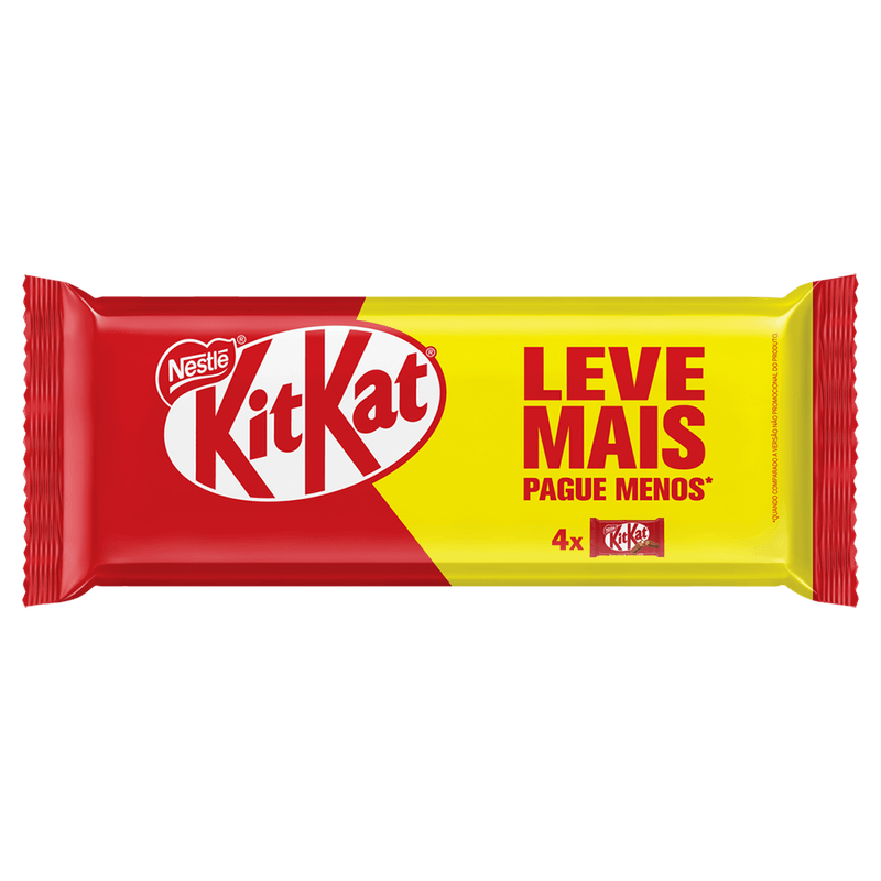 Chocolate KitKat Ao Leite 4 Fingers 166g Leve Mais Pague Menos
