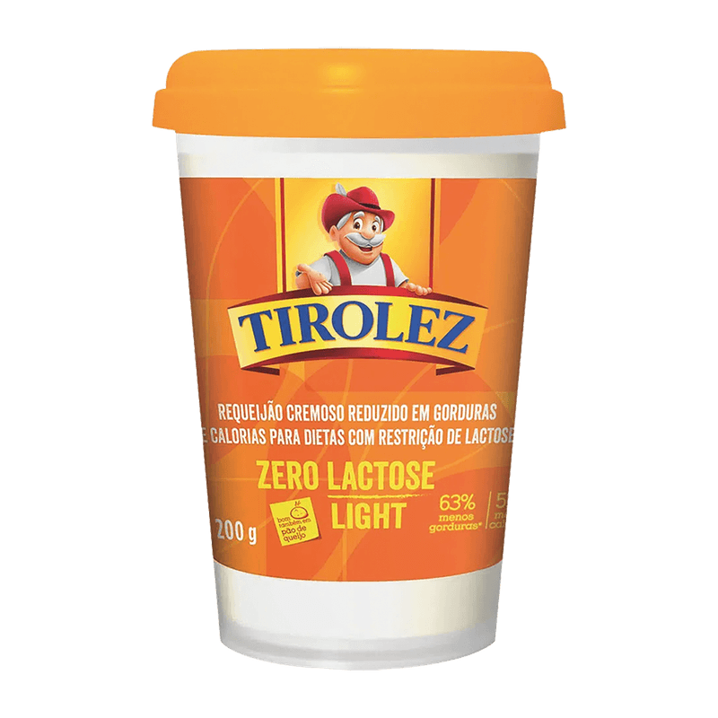 Requeijo Cremoso Tirolez Light Zero Lactose Pote 200g