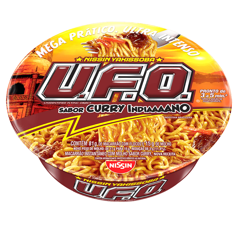 Macarro Instantneo UFO Yakissoba Curry Indiano 96g