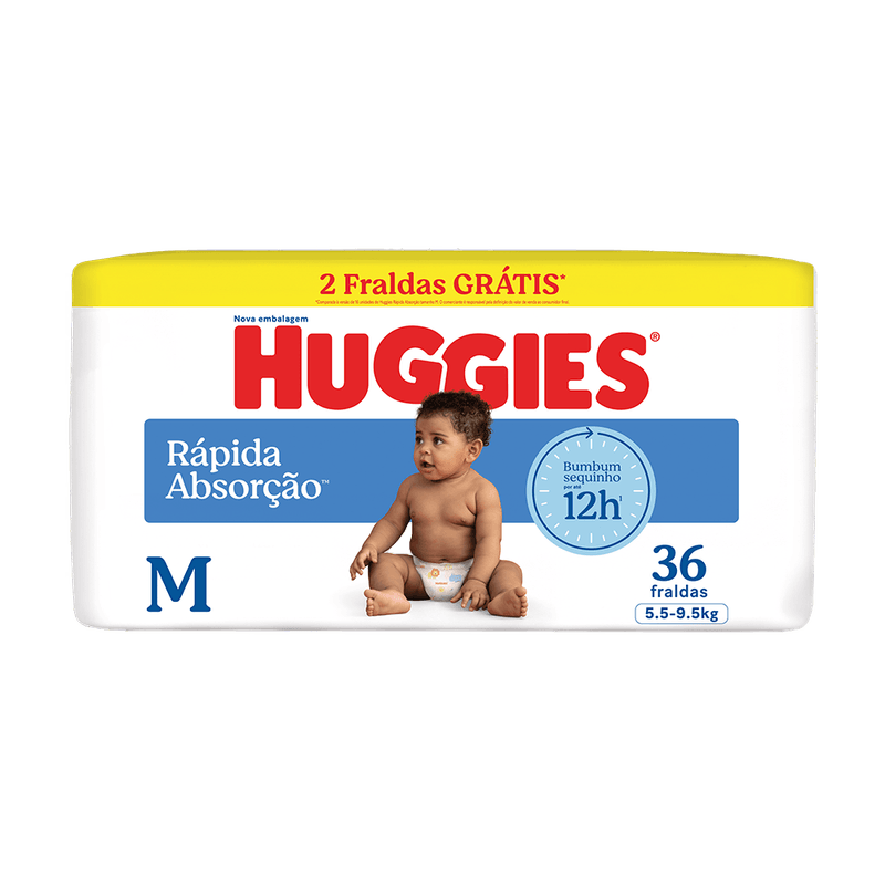 Fralda Descartvel Huggies Tripla Proteo Meguinha M com 36un com 2 Grtis