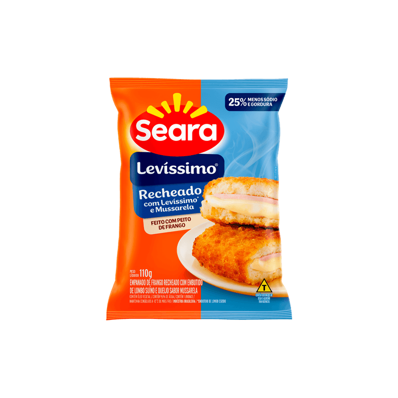 Empanado de Frango Seara Recheado Levssimo e Mussarela Congelado 110g
