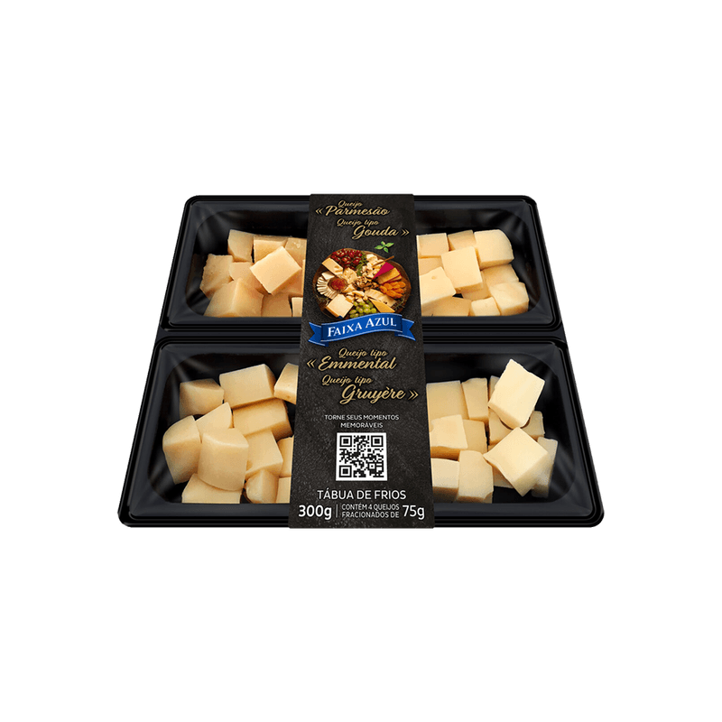 Tbua de Frios Faixa azul Parmeso Gouda Emmental e Gruyere Bandeja 300g