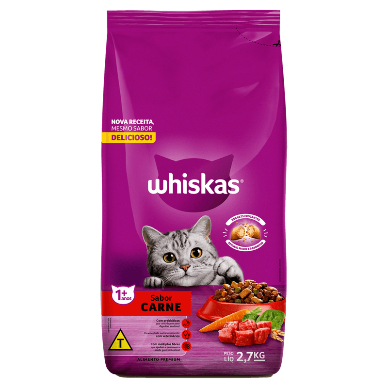 Alimento para Gatos Whiskas Adulto Carne 27kg