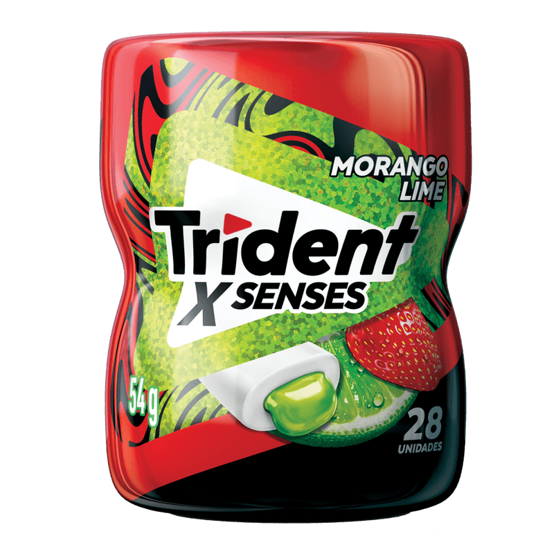 Goma de Mascar Trident Xsenses Morango Lime Pote 54g