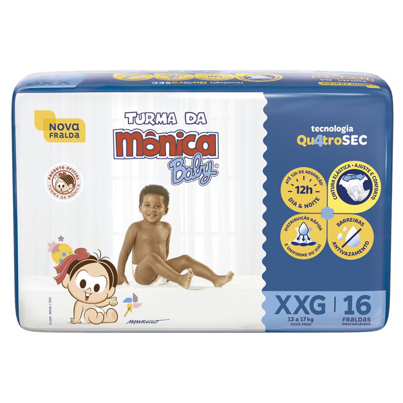 Fralda-Descartavel-Turma-da-Monica-Baby-Jumbo-XXG-com-16un