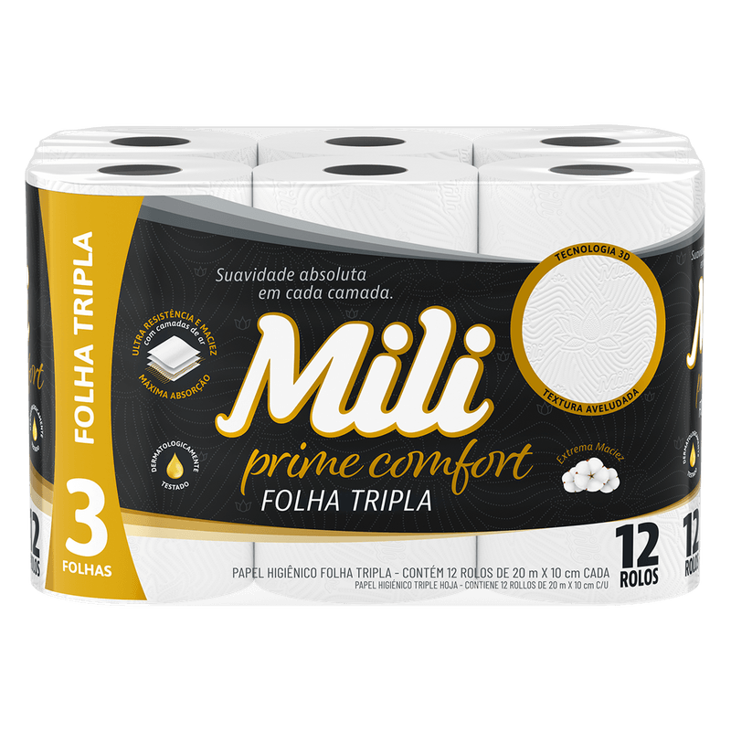 Papel-Higinico-Mili-Neutro-Prime-Folha-Tripla-20mx10cm-com-12-Rolos