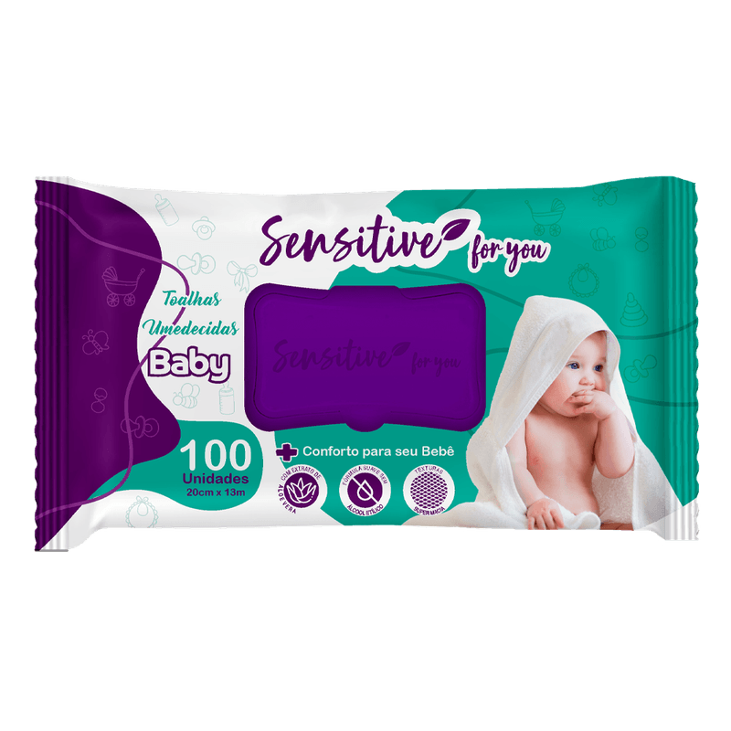 Toalha-Umedecida-Sensitive-For-you-Baby-com-100un