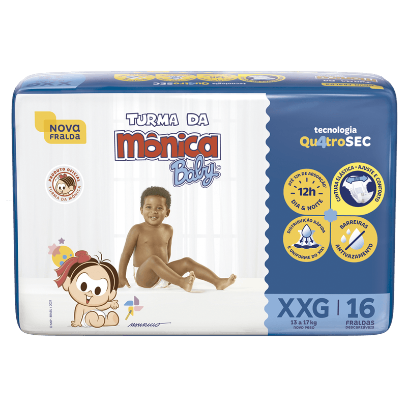 Fralda-Descartvel-Turma-da-Mnica-Baby-Jumbo-XXG-com-16un