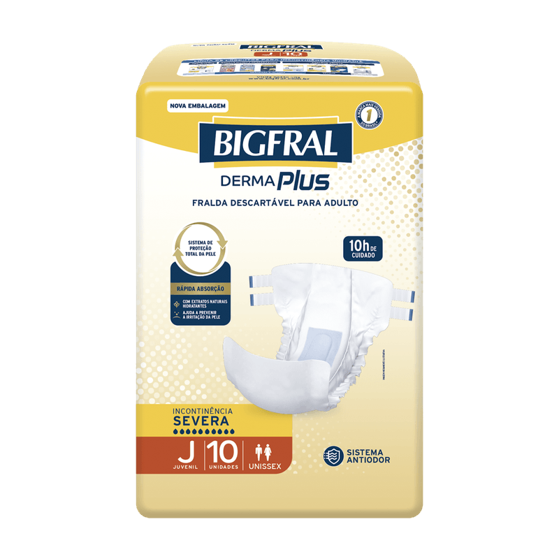 Fralda-Descartvel-para-Adulto-Bigfral-Derma-Plus-Juvenil-com-10un