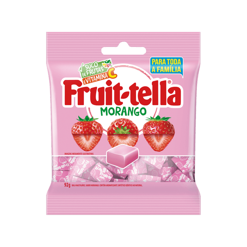 Bala-Fruittella-Morango-Pacote-92g