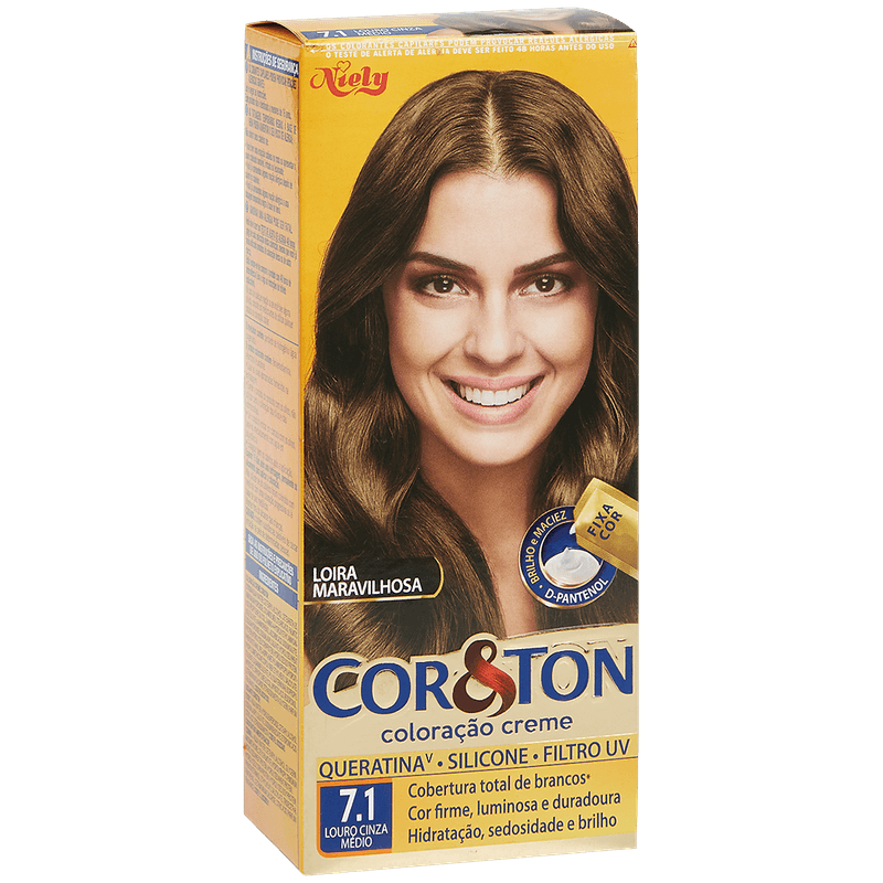 Tintura-Creme-Cor-Ton-71-Louro-Cinza-Mdio