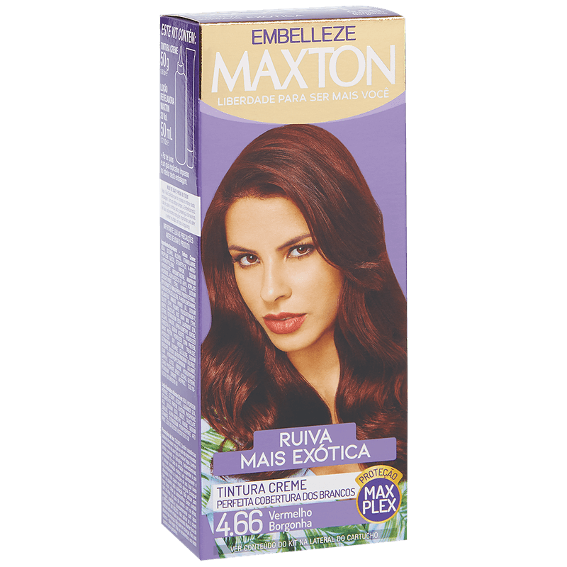 Tintura-Creme-Maxton-466-Vermelho-Borgonha-50g
