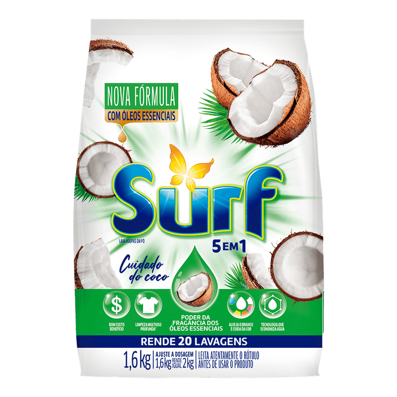Lavaroupas-em-P-Surf-Cuidado-do-Coco-5-em-1-Sach-16kg