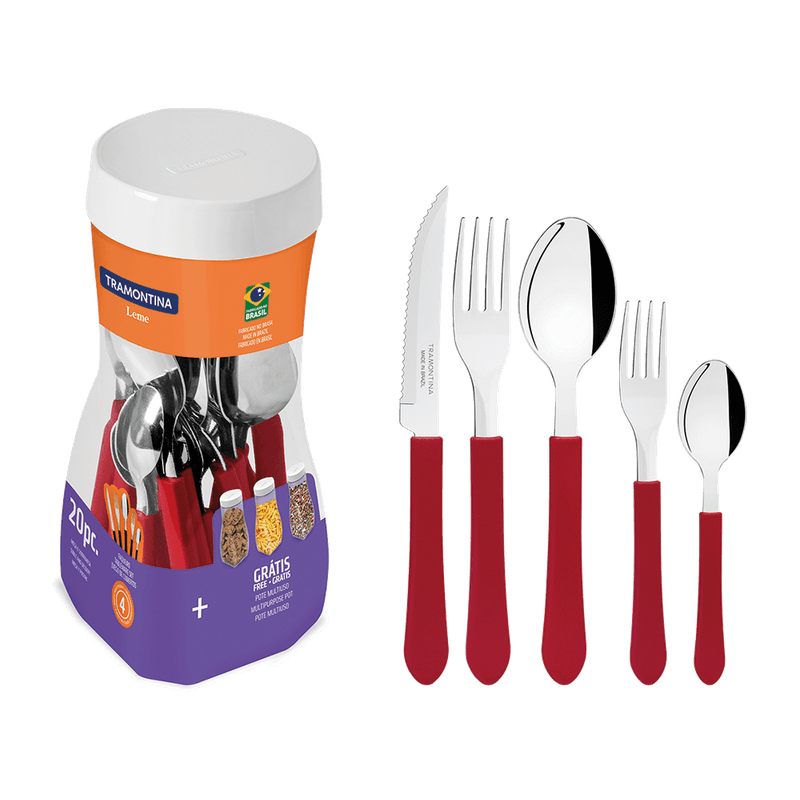 Talheres-Inox-Tramontina-Leme-Vermelho-com-20-Peas