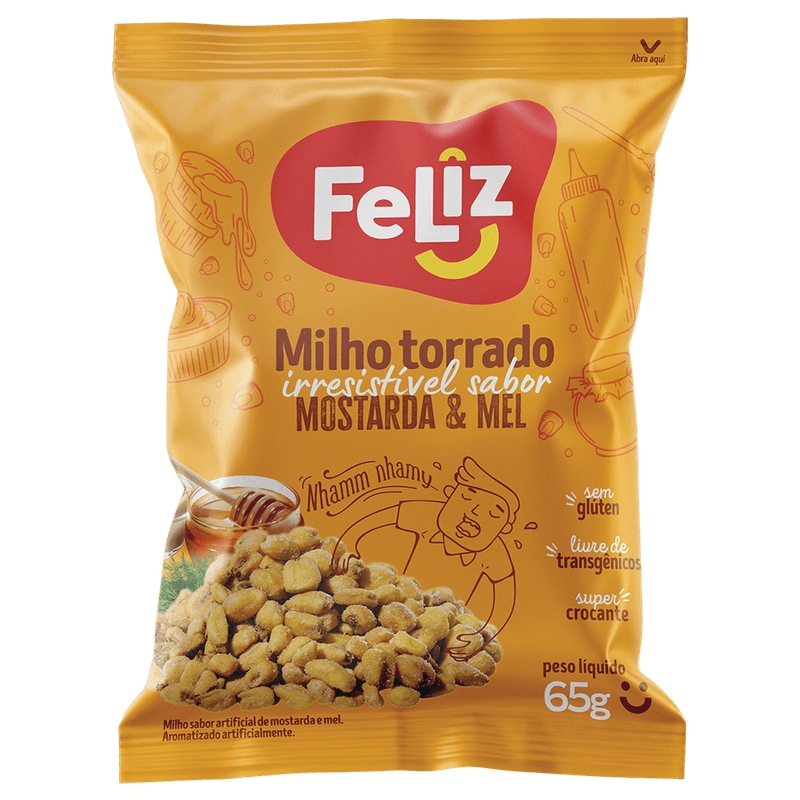Milho-Torrado-Feliz-Mostarda-e-Mel-Sach-65g