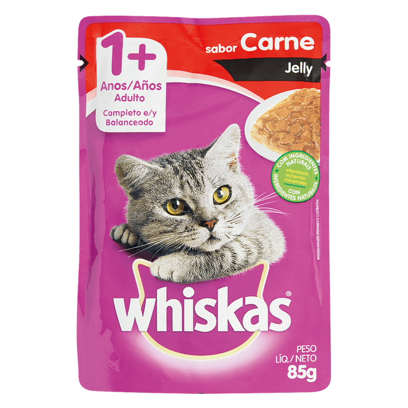Alimento-para-Gatos-Whiskas-Adulto-Carne-Jelly-Sach-85g