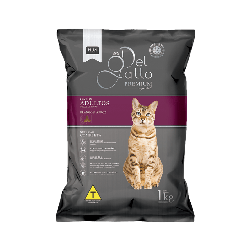 Alimento-para-Gatos-Del-Gatto-Adulto-Frango-e-Arroz-1kg