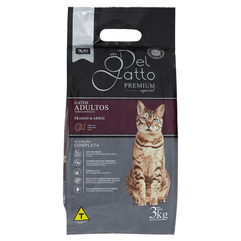 Alimento-para-Gatos-Del-Gatto-Frango-e-Arroz-3kg