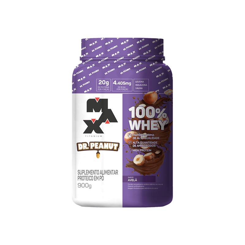 Suplemento-Alimentar-Max-Titanium-Dr-Peanut-Avel-100-Whey-Pote-900g