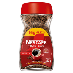 Café Solúvel Nescafé Tradição Forte Vidro Leve 160g, Pague 144g