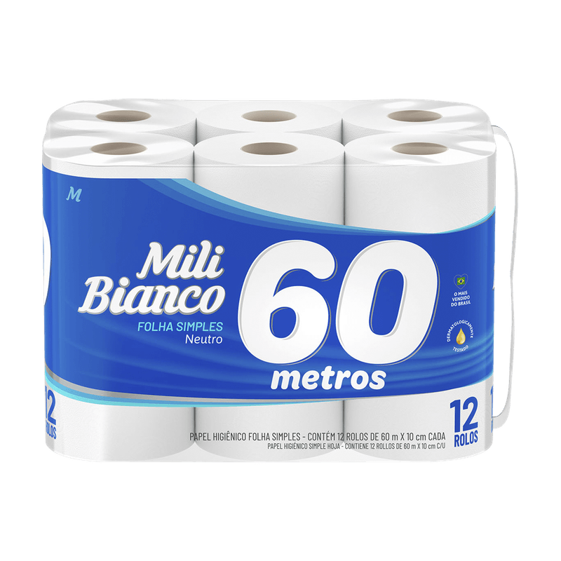 Papel-Higinico-Mili-Bianco-Neutro-Folha-Simples-60m-com-12-Rolos