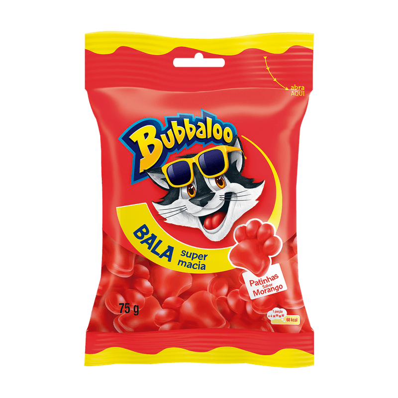 Bala-Bubbaloo-Morango-Patinhas-75g