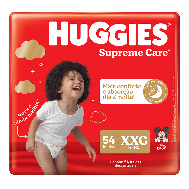 Fralda Descartvel Huggies Supreme Care Hipzinha XXG com 54un