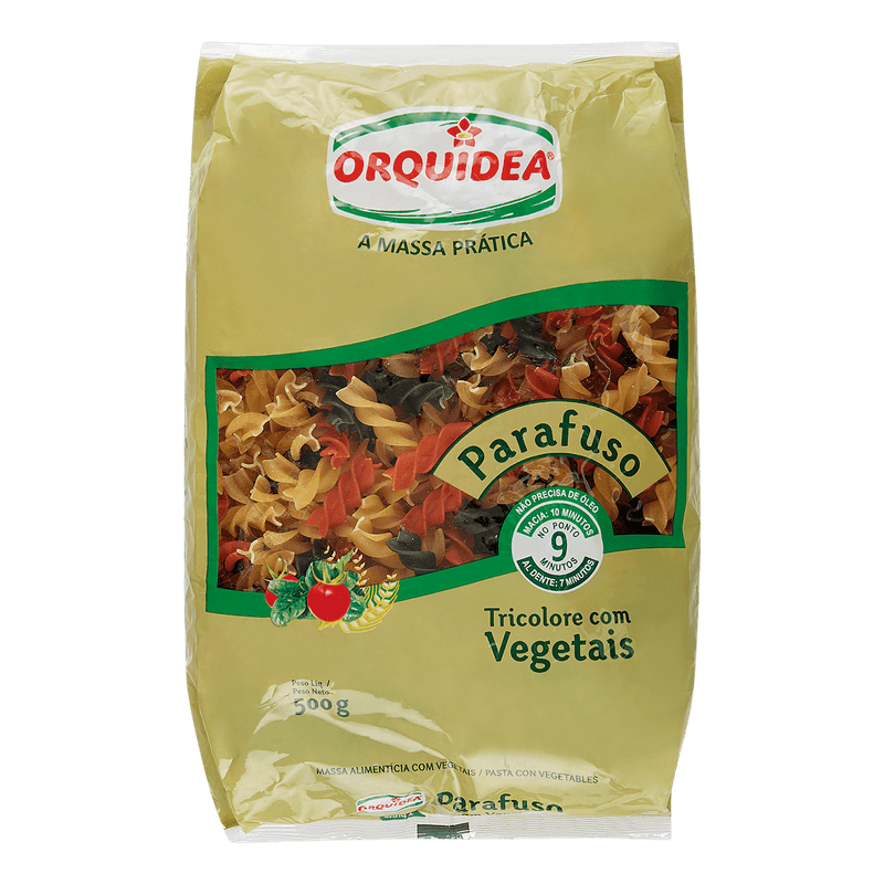 Massa Orqudea Parafuso Tricolore com Vegetais 500g