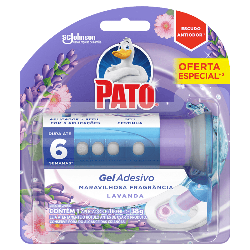 Detergente Sanitrio Pato Gel Adesivo Lavanda com Aplicador