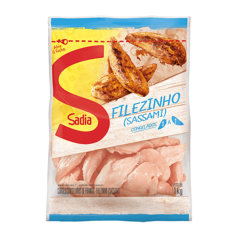 Filezinho de Peito de Frango Sassami Sadia Congelado IQF 1kg