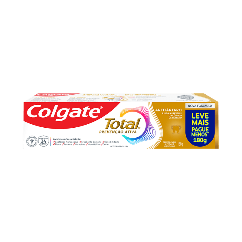Creme Dental Colgate Total Preveno Ativa Antitrtaro 180g Leve Mais Pague Menos