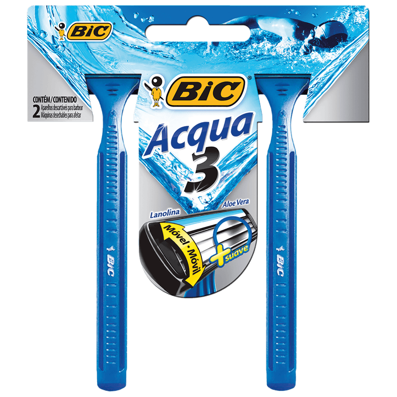 Aparelho para Barbear Bic Acqua 3 com 02un