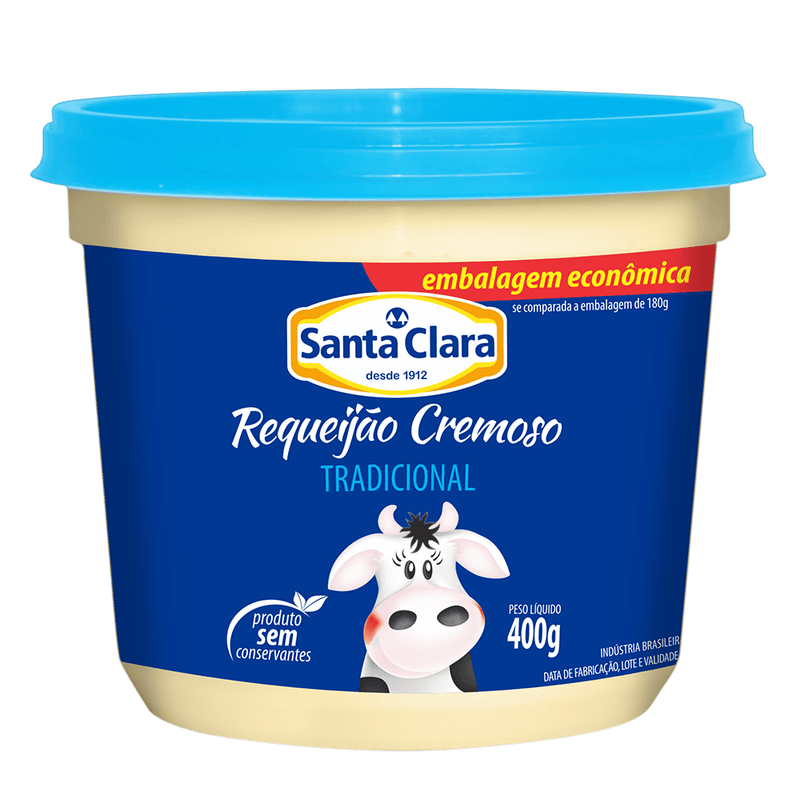 Requeijo Cremoso Santa Clara Tradicional Pote 400g