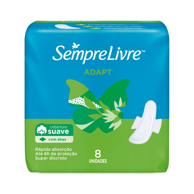 Absorvente Sempre Livre Adapt Suave com Abas com 08un